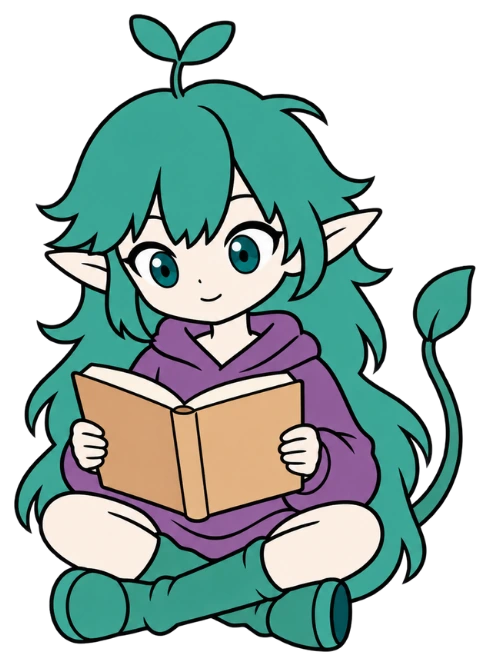Mavka assise, en train de lire